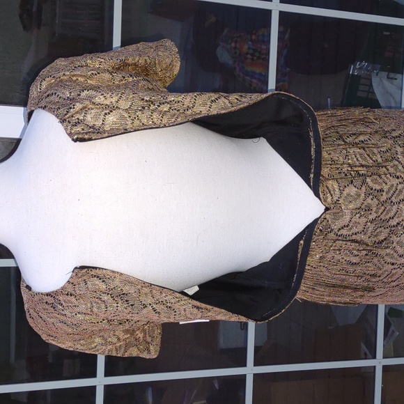 ๐ VINTAGE ๐ SHERI MARTIN NY Gold Flapper Style Dress - Picture 12 of 16